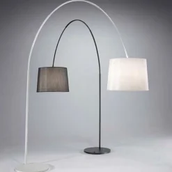 Lampade Da Terra-Ideal Lux Dorsale mpt1 lampada ad arco moderna bianca stelo squadrato