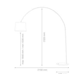 Lampade Da Terra-Ideal Lux Dorsale mpt1 lampada ad arco moderna bianca stelo squadrato
