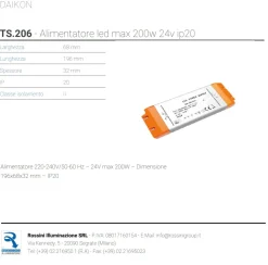 Strisce Led-Selezionato da Mazzolaluce Driver alimentatore ts206 per striscia led max 200w