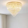 Plafoniere Moderne-Ideal Lux Dubai pl6 plafoniera ottone cristalli 52cm