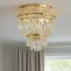 Plafoniere Moderne-Ideal Lux Dubai pl3 plafoniera ottone contemporanea cristalli