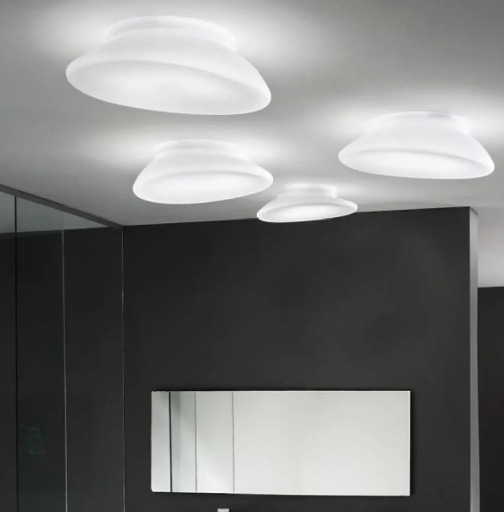 Plafoniere Moderne-Stilnovo Dynamic plafoniera moderna 21w 3000k vetro bianco ip44