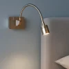 Applique Camera Da Letto-Ideal Lux Dynamo ap applique per comodino camera da letto luce orientabile 3w 4000k nickel