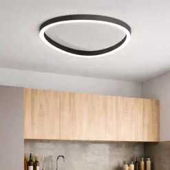Plafoniere Moderne-Gea Luce Ecaris plafoniera nera per cucina led 46w cct