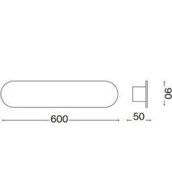 Applique Da Parete-Ideal Lux Echo ap d60 applique led 30w 3000k bianca 60cm