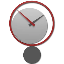 Orologi Da Parete Moderni-Selezionato da Mazzolaluce Eclipse orologio moderno a pendolo rosso rubino grigio