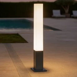 Lampioni Da Giardino-Ideal Lux Edo outdoor pt1 squarelampioncino da giardino ip44 antracite