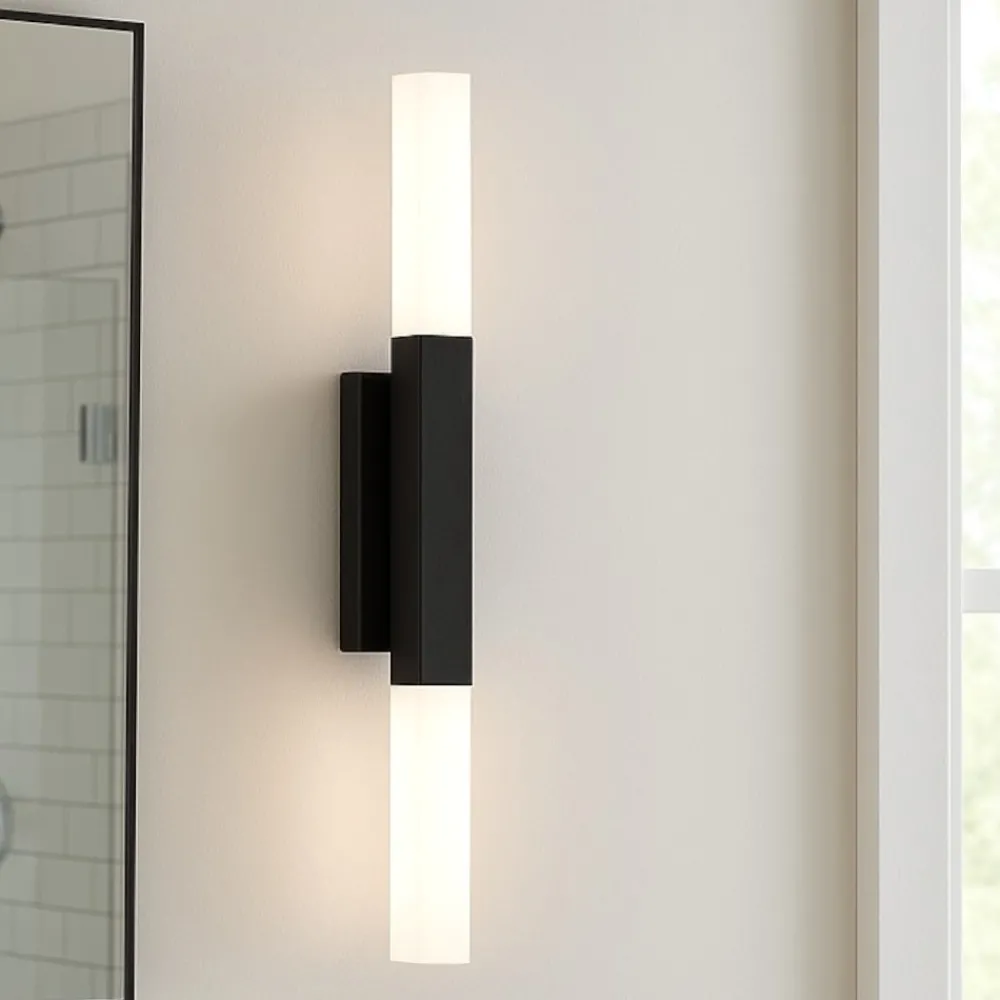 Applique Da Bagno-Eglo alcudia applique da bagno nero minimal led 3000k ip44