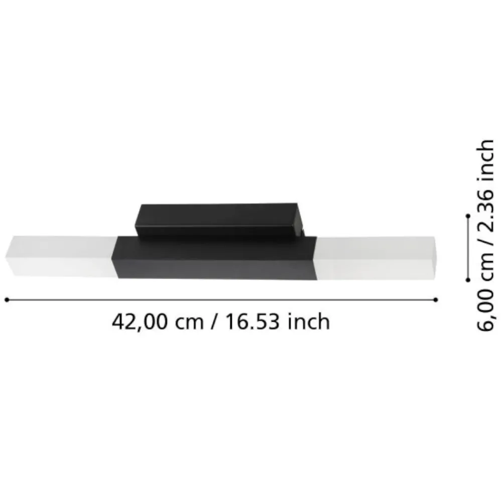 Applique Da Bagno-Eglo alcudia applique da bagno nero minimal led 3000k ip44