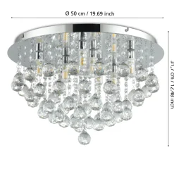 Plafoniere Moderne-Eglo almonte plafoniera camera da letto con pendenti ip44 g9 3000k