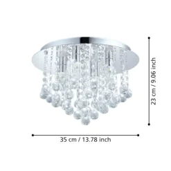 Plafoniere Bagno-Eglo almonte plafoniera da soggiorno design elegante ip44 g9 3000k