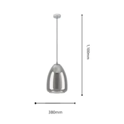 Lampade A Sospensione-Eglo alobrase lampada a sospensione 30cm vetro fume specchiato