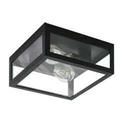 Plafoniere Bagno-Eglo amezola plafoniera da bagno quadrata moderna in vetro ip44