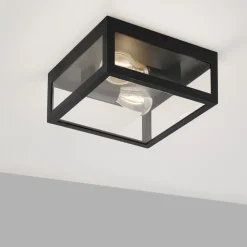 Plafoniere Bagno-Eglo amezola plafoniera da bagno quadrata moderna in vetro ip44