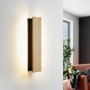 Applique Da Parete-Eglo applique moderna rettangolare in legno led 12w 3000k
