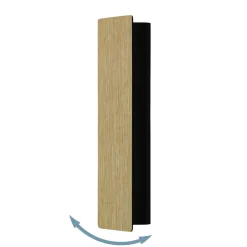 Applique Da Parete-Eglo applique moderna rettangolare in legno led 12w 3000k