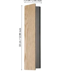 Applique Da Parete-Eglo applique moderna rettangolare in legno led 12w 3000k