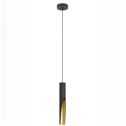 Lampade A Sospensione-Eglo barbotto lampada a sospensione moderna cilindro oro nero per isola