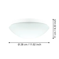 Plafoniere Bagno-Eglo bari m plafoniera da bagno tonda in vetro bianco ip44