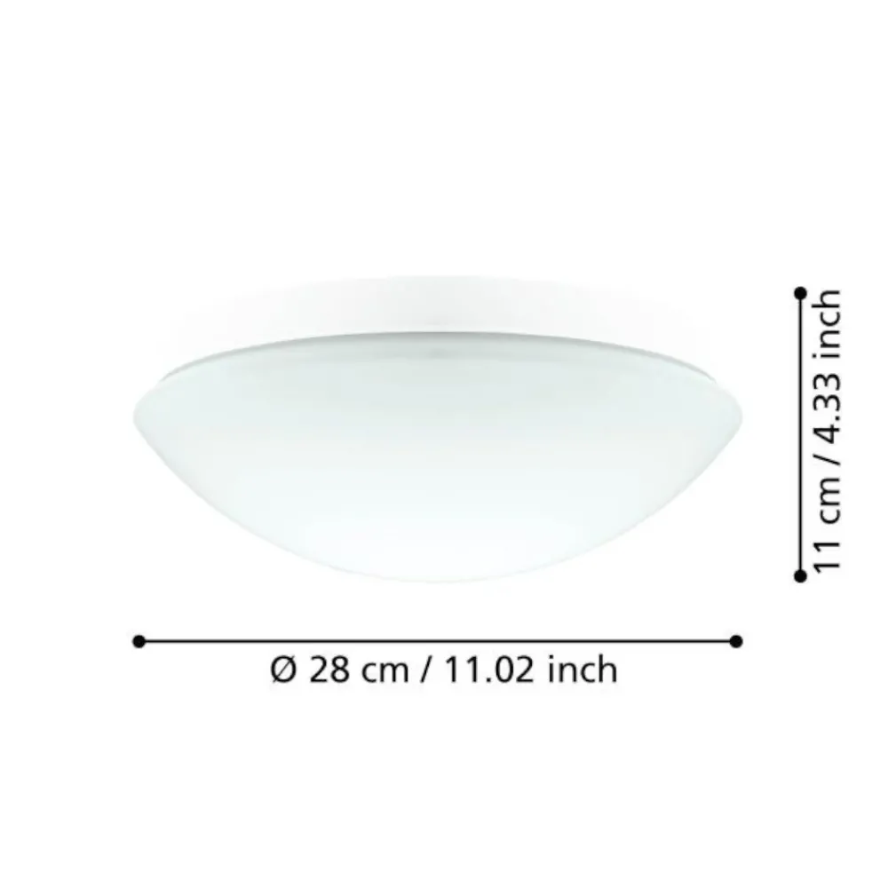Plafoniere Bagno-Eglo bari m plafoniera da bagno tonda in vetro bianco ip44