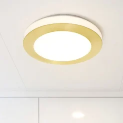 Plafoniere Bagno-Eglo capri plafoniera da bagno colore oro led 3000k ip44