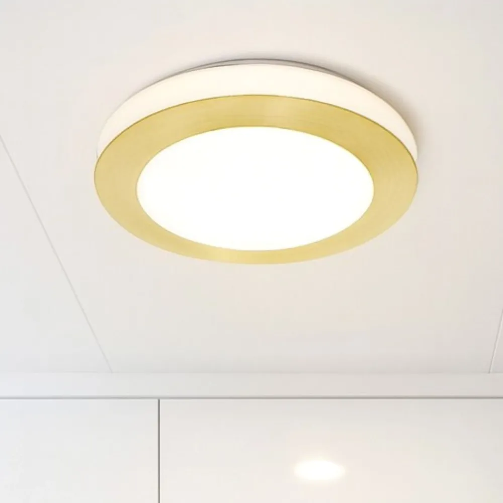 Plafoniere Bagno-Eglo capri plafoniera da bagno colore oro led 3000k ip44