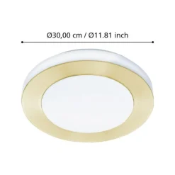 Plafoniere Bagno-Eglo capri plafoniera da bagno colore oro led 3000k ip44