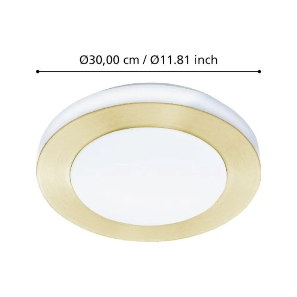 Plafoniere Bagno-Eglo capri plafoniera da bagno colore oro led 3000k ip44