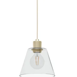 Lampadari Cucina-Eglo copley lampadario oro vetri trasparenti per cucina