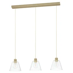 Lampadari Cucina-Eglo copley lampadario oro vetri trasparenti per cucina