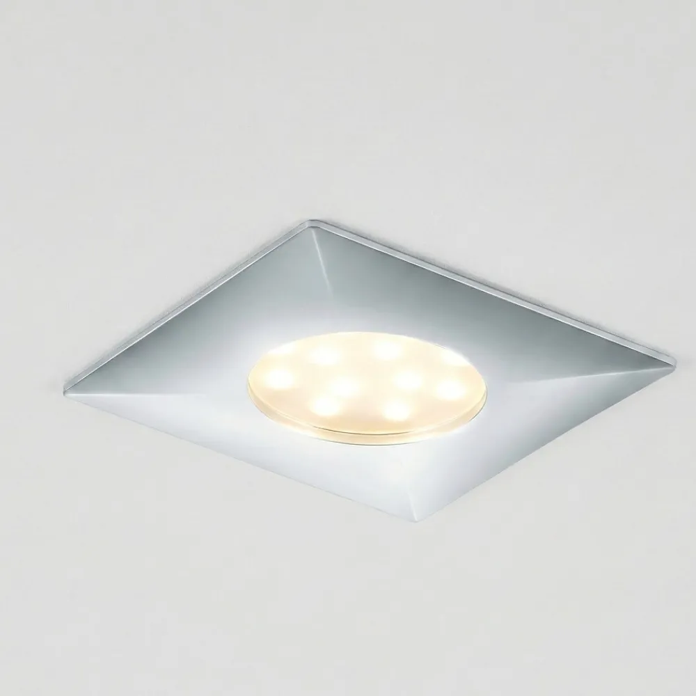 Faretti Da Incasso-Eglo faretto da incasso a soffitto led 6w 3000k cromato quadrato fp