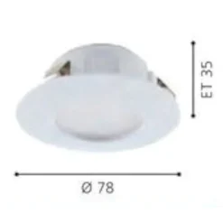Faretti Da Incasso-Eglo faretto da incasso 6w 3000k bianco rotondo fp