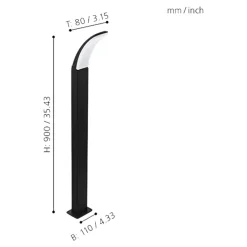 Lampioni Da Giardino-Eglo fiumicino lampione da giardino led 11w 3000k moderno nero