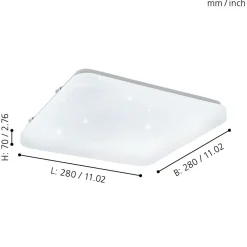 Plafoniere Moderne-Eglo frania plafoniera led 11w 3000k bianca effetto cristalli