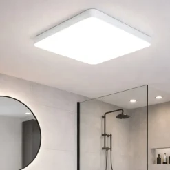 Plafoniere Bagno-Eglo fueva plafoniera da bagno bianca quadrata led 16w da 2700k a 65000k dimmerabile