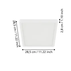 Plafoniere Bagno-Eglo fueva 5 plafoniera quadrata da bagno bianca led 3000k ip44