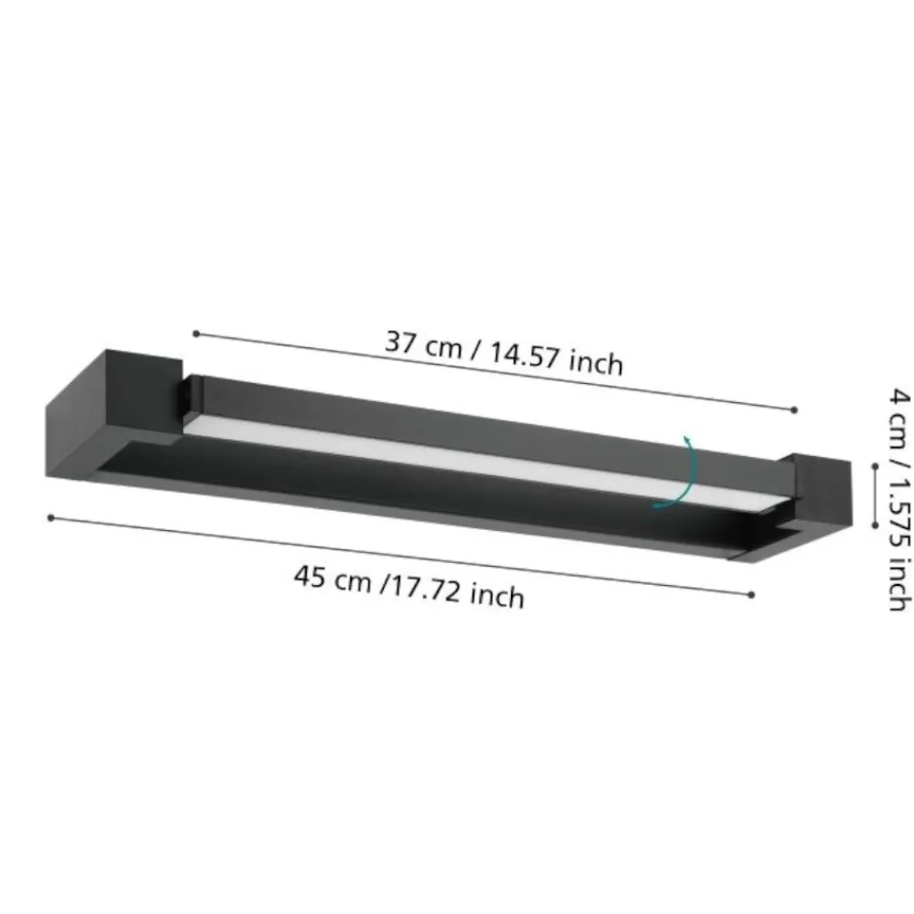 Applique Da Bagno-Eglo gemiliana applique da bagno ip44 orientabile per specchio moderno led 4000k