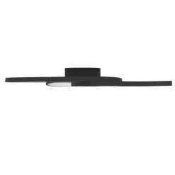 Plafoniere Moderne-Eglo giannella plafoniera per soggiorno nera led 36w 3000k design moderna