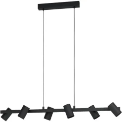 Lampadari Moderni-Eglo gutuela lampadario moderno luci orientabili nero per soggiorno