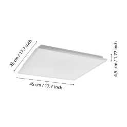 Plafoniere Moderne-Eglo herrora plafoniera bianca led 22w quadrata dimmerabile controllo remoto app
