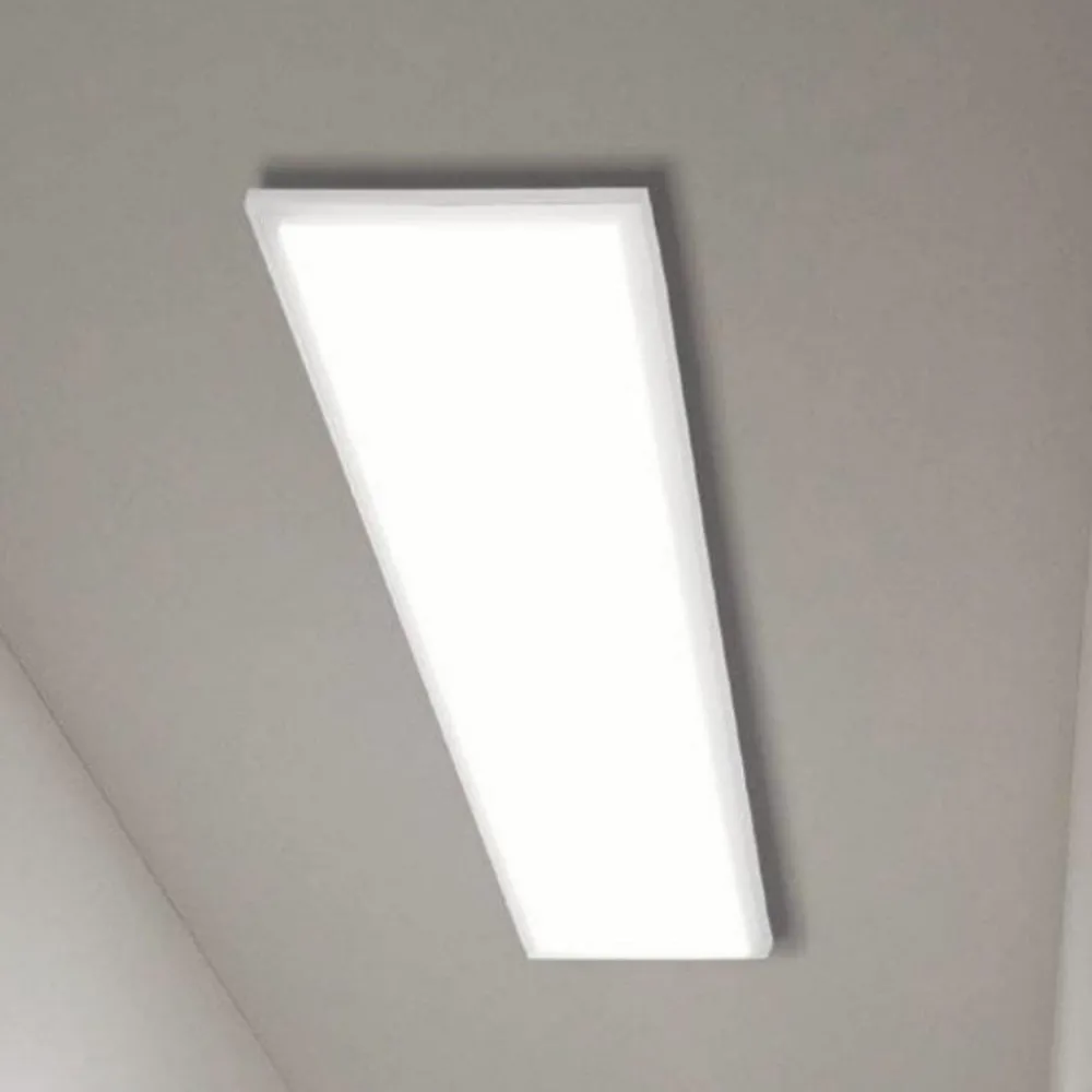 Plafoniere Moderne-Eglo herrora plafoniera led 120x30 bianca 32w controllo remoto app da 2700k a 6500k