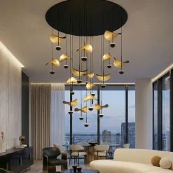 Lampadari Moderni-Eglo lampadario moderno dracera oro per soggiorno led 39w 3000k