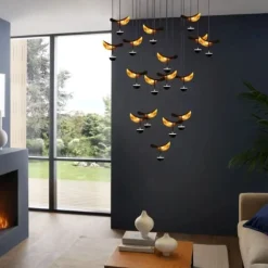 Lampadari Moderni-Eglo lampadario moderno dracera oro per soggiorno led 39w 3000k