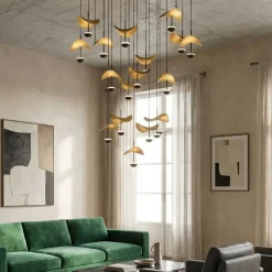 Lampadari Moderni-Eglo lampadario moderno dracera oro per soggiorno led 39w 3000k