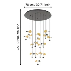 Lampadari Moderni-Eglo lampadario moderno dracera oro per soggiorno led 39w 3000k