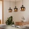 Lampadari Moderni-Eglo lampadario moderno vetri marrone per soggiorno oilella