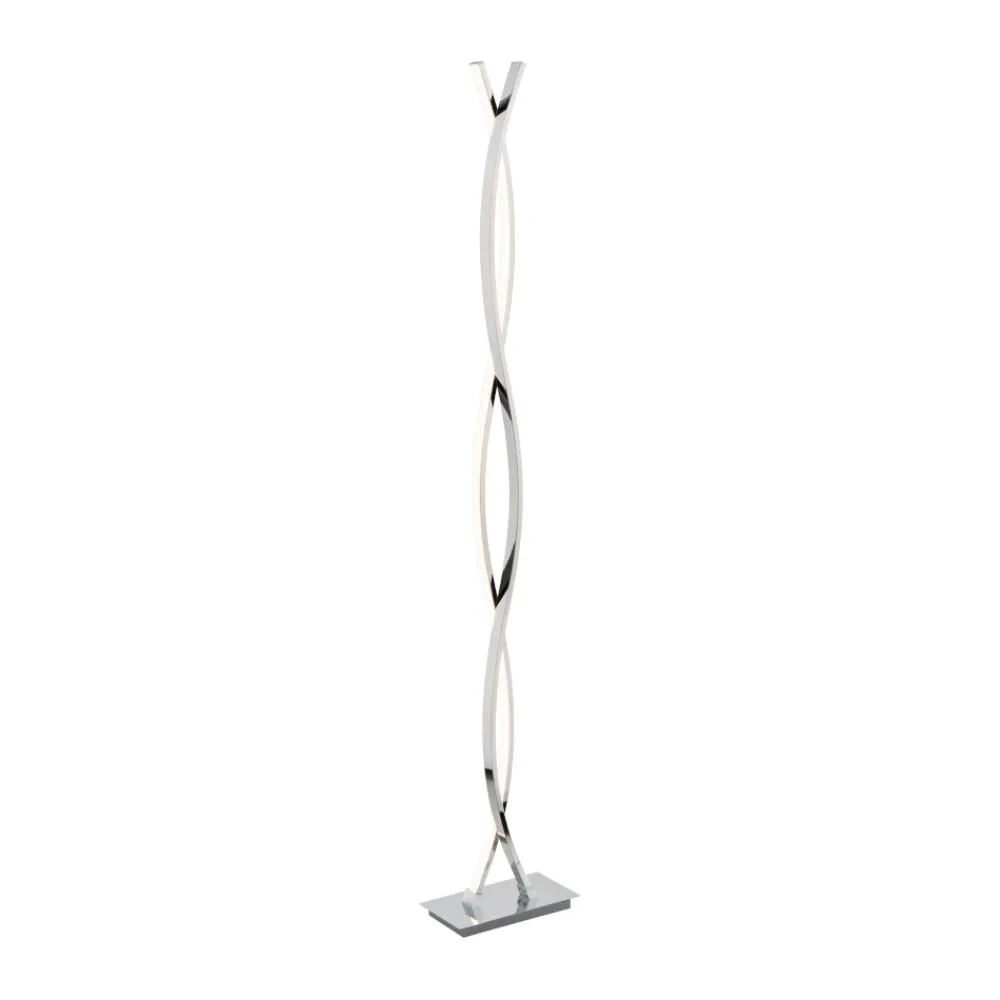 Lampade Da Terra-Eglo lasana lampada da terra intrecciata led 36w 3000k design moderna cromo