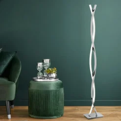 Lampade Da Terra-Eglo lasana lampada da terra intrecciata led 36w 3000k design moderna cromo