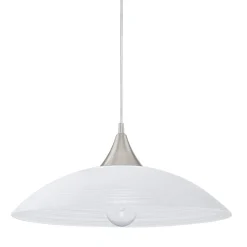 Lampadari Cucina-Eglo lazolo lampadario per cucina piatto in vetro bianco
