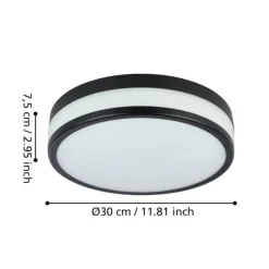 Plafoniere Bagno-Eglo led palermo plafoniera da bagno in vetro satinato led 3000k ip44
